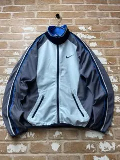 00s NIKE ナイキ　トラックジャケット　水色　スウォッシュ　y2k 古着