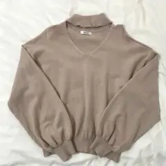 INGNIイング　ワンオフショルダーニット　ベージュ　肩出し