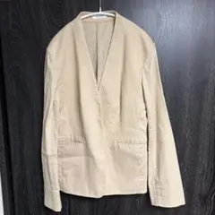 PLSTベージュ ノーカラージャケット