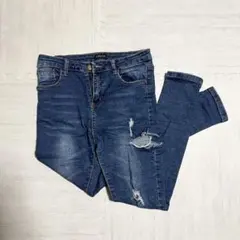 ダメージスキニーデニム ブルーのサムネイル