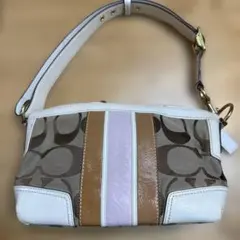 コーチ ショルダーバッグ ブラウン　ホワイト　ピンク