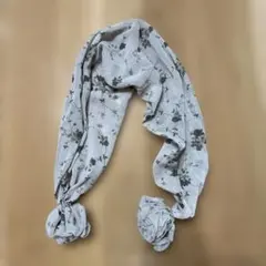 花柄シフォンストール グレー系