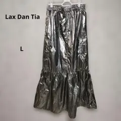 美品【Lax Dan Tia】メタリックシルバー フレアスカートのサムネイル