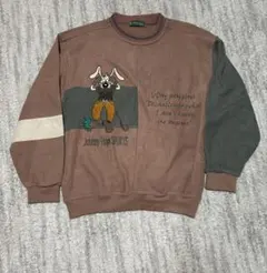 【激レア】90s JohnnyHays スウェット キャラ刺繍 マルチカラーLL