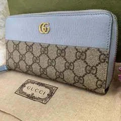 極美品】GUCCI グッチ 長財布 GG キャンバス ラウンドファスナー