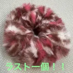 送料込み♡1個400円♡モフモフピンクブラウン大きめヒョウ柄のシュシュ♡