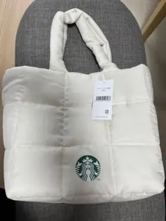 【新品・未使用】スターバックス ホワイトキルティングバッグ