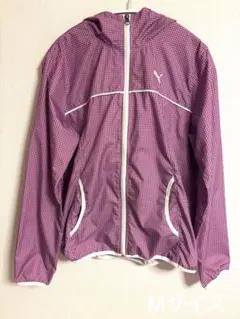 PUMAプーマ　千鳥格子柄ウィンドブレーカーM パープル　テニス　スポーツ