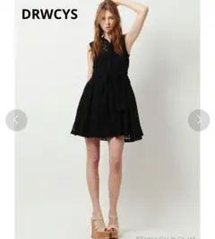 DRWCYSドロシーズ シフォンチェックワンピース ノースリーブワンピース 黒のサムネイル
