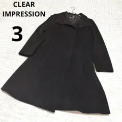 クリアーインプレッション アンゴラ 毛 ブラック チェスターコート ブラック 3