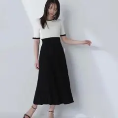 バイカラーラインニットワンピース バイカラー タグ無