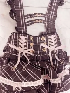 LIZLISA はしごリボンチェックティアードスカパン