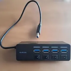 エレコム USB3.0ハブ U3H-S418BBK マグネット 個別スイッチ