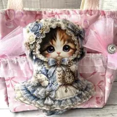 あやこ様専用　22日まで　パネル猫ちゃん　トートバッグ　両面立体猫ちゃんのサムネイル