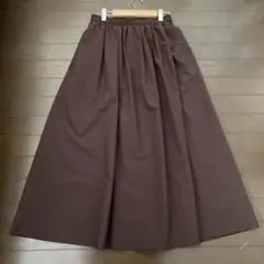 ユニクロ　フレアスカート ゴムウエスト　ブラウン