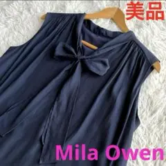 美品❣️ Mila Owen ミラオーウェン ボウタイ ノースリーブ ブラウス S