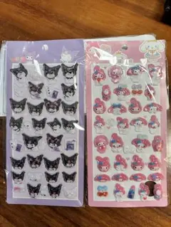 kuromi .my melodyとキャラクター ステッカー 2シートセット