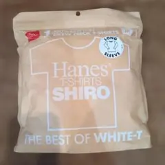 再々値下げ　Hanes　長袖クルーネックTシャツ　WHITE-T　М　綿100%のサムネイル