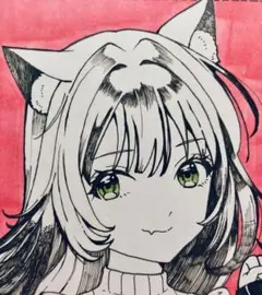 オリジナル 手描き イラスト アナログ 色紙