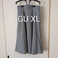 【美品】GU ギンガムチェック フレアスカート【 XL】
