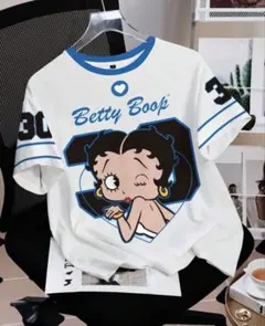 BettyBoop ベティちゃん 半袖Tシャツ 白×水色のサムネイル