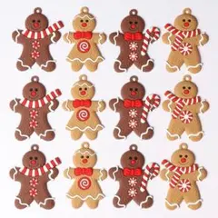クリスマスオーナメントChristmas　ジンジャーブレッドマン飾り12個セット