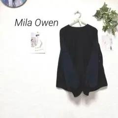 10923-2 ミラオーウェン Mila Owen 長袖ブラウス 黒 リボン