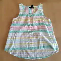 GapKids マルチボーダー ノースリーブシャツ 140cmのサムネイル