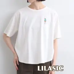 LILASIC Tシャツ コットン天竺ワンポイント刺繍Tシャツ Mサイズのサムネイル