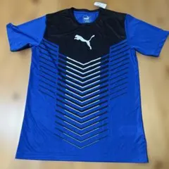 PUMA スポーツシャツ 青・黒　サッカーゲームシャツSサイズ
