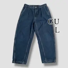 GU ジーユー　デニムカーブタックパンツ　Ｌ