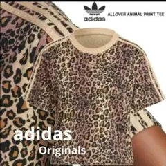 adidas ヒョウ柄 半袖Tシャツ レオパード柄　Lサイズ　トレフォイル