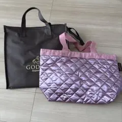 【GODIVA バック2個セット】保冷バックLサイズ&トートバッグ ピンクのサムネイル