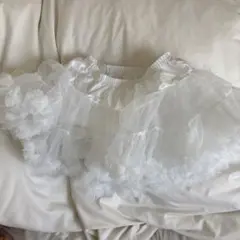 ホワイト ボリューム パニエ チュールスカート