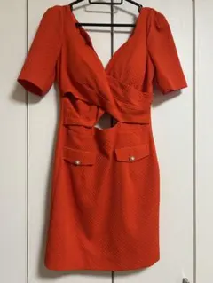 IRMA オレンジ クロスオーバードレス 半袖