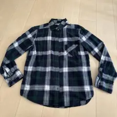 UNIQLO ネイビー系チェック フランネルシャツ Mサイズ