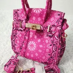 極美品❉ ヘルメティック ペイズリーミニバッグ ラインストーン ピンク
