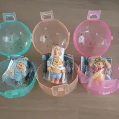 くまのプーさん コスチュームフィギュア マスコット 3点セット　ガチャ