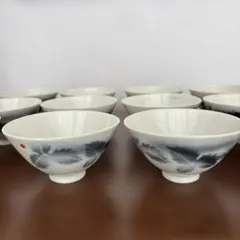 お茶碗　陶器　12客セット レトロ　アンティーク　古いもの