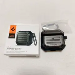 AirPods Pro ケース カバー カラビナ リング 付 耐衝撃 ブラック