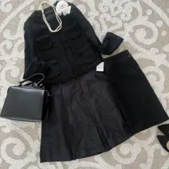 新品ありグリーンレーベルリラクシングノーカラーツイードジャケットPLSTスカート