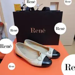 Rene レザー パンプス 靴 23 1/2 ルネ 23.5cm エナメル