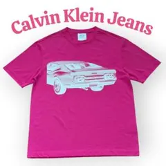 Calvin Klein Jeans 車グラフィック Tシャツ ピンク 半袖