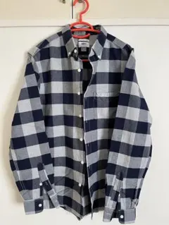 OLD NAVY 長袖シャツ　ブロックチェック　ネイビー　グレー　ボタンダウン