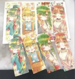【送料込】オリジナルグッズ クリアしおり フラワーズたち 【4枚綴り】