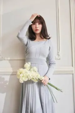 Her lip to マーメイドジャガード ロング ワンピース ホワイト S