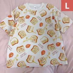 プーさん　総柄　Tシャツ　半袖　しまむら　トースト　ディズニー　くま　L パンのサムネイル