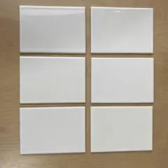 148×105×4 未使用陶器製タイル　長方形　白　艶あり　6枚