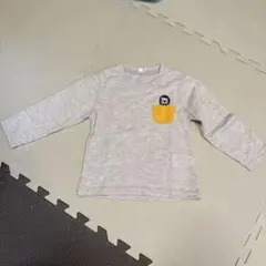 グレー 長袖Tシャツ ポケット付き