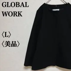 A141 ノーカラーコート レディース ブラック GLOBAL WORKのサムネイル